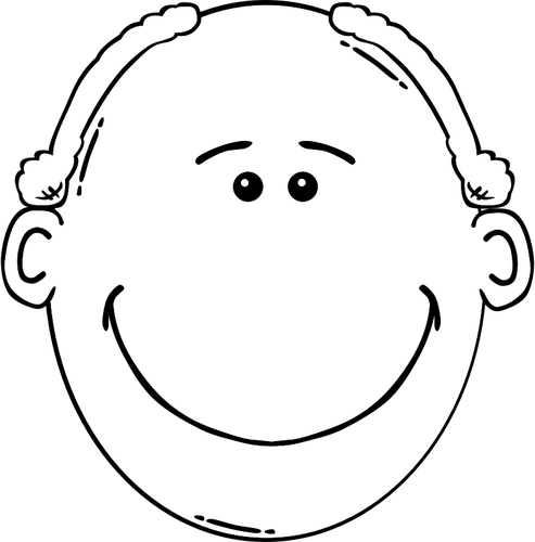 Plešatý muž s úsměvem osnovy vektorový obrázek
