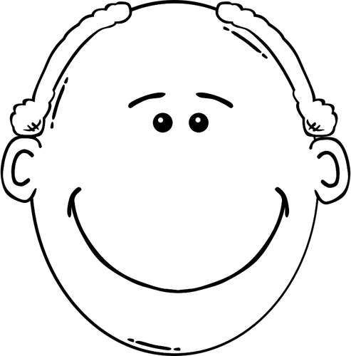 Balding man smiling outline vector image