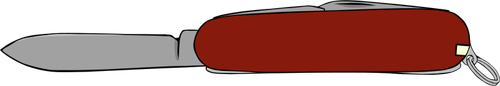 Ilustración de vector de cuchillo de ejército suizo marrón