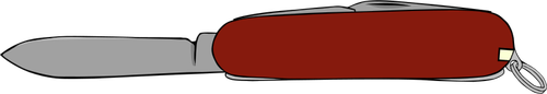 Ilustración de vector de cuchillo de ejército suizo marrón