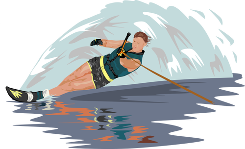 Vector image of water skier