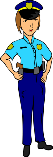 Vector illustration of woman police officer