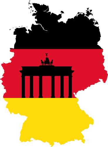 독일 국기 및 지도
