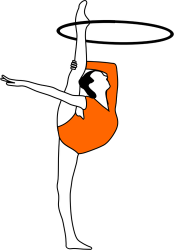 Wektor rysunek z gimnastyki z kokardą