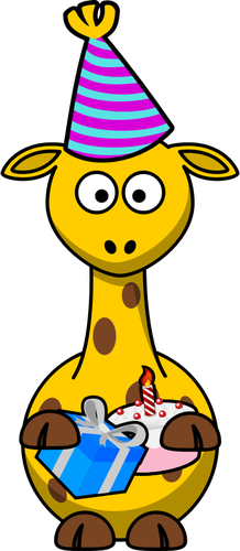 Vector drawing of party giraffe