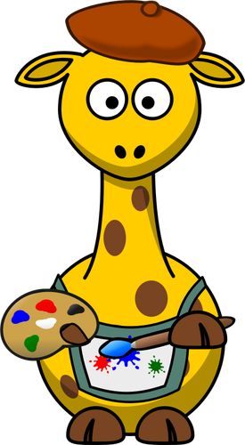 Painter giraffe vector illustration