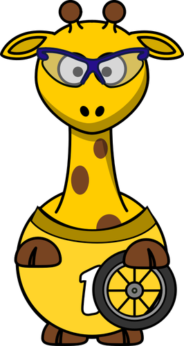 Immagine vettoriale di giraffa ciclista