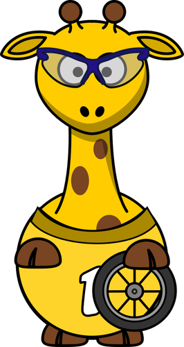 Vector image of cyclist giraffe