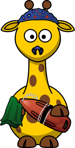 Vector illustraties van zwemmer giraffe