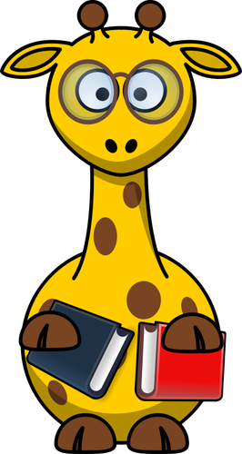 Vector clip art of nerd giraffe