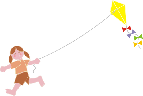 लड़की फ्लाइंग पतंग