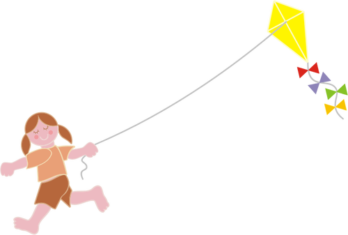 Girl flying kite