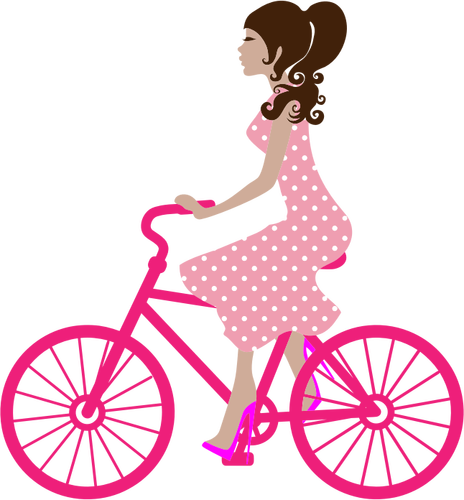 Kadın bisikletçi vektör görüntü