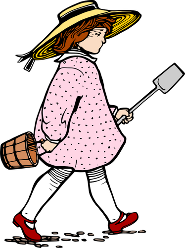 Girl with shovel