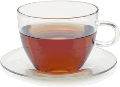 Vetro tazza da tè con piattino vector clip arte