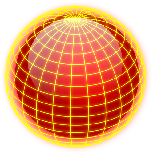 Disegno del globo via cavo arancio e giallo vettoriale