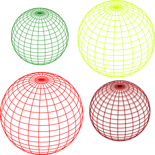 Seleção de imagem vetorial de globos com fio