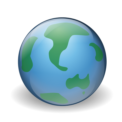 Green and blue world globe vector illustration