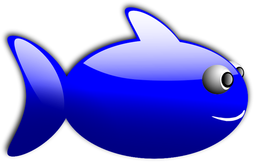 דג כחול מבריק וקטור איור
