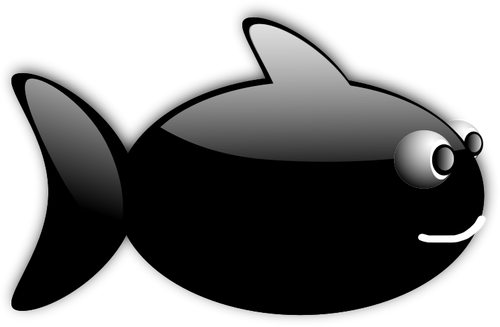 Glossy black ikan vektor ilustrasi