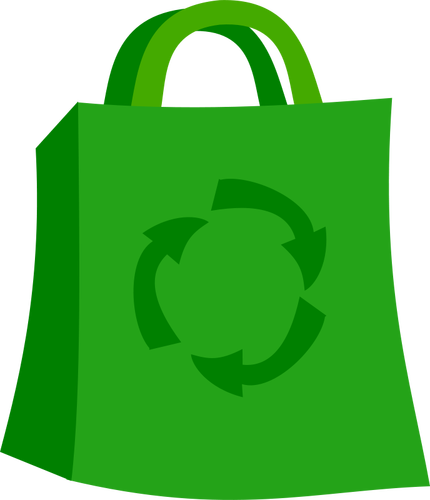 Green shopping bag vector icon | Public domain vectors