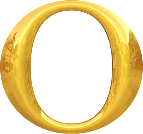Letter O in gold - Public domain vectors