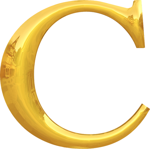 Złote C Typografia