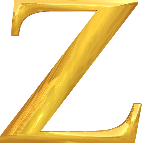 Goldenen Buchstaben Z