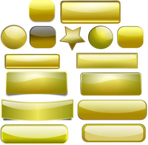 Conjunto de botões de ouro Vector
