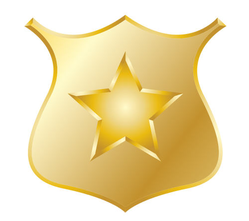 Gold police badge vector drawing