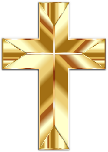 Vector clip art of gold cross