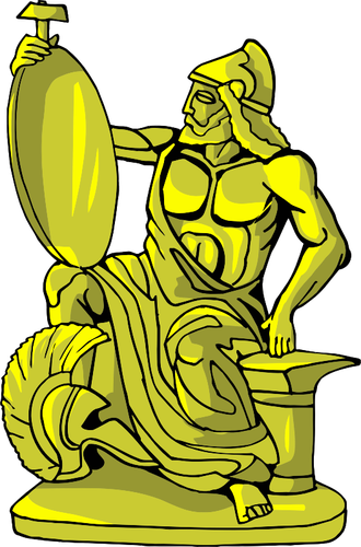 Golden statue of king warrior