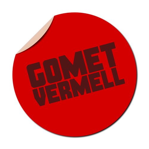 Gomet vermell red sticker vector image