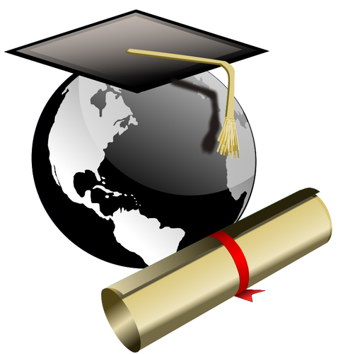 Graduate student hat and degree vector image