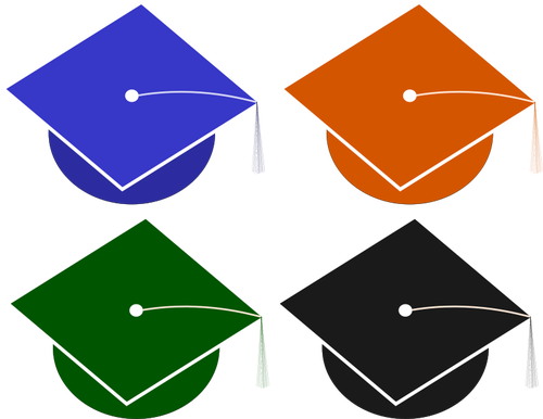 Graduation hats vector illustration