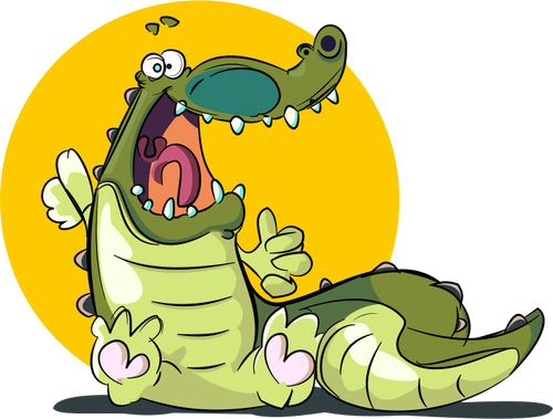 Vector illustration of smiling crocodile drawing