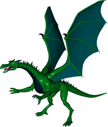 Летающие зеленый дракон