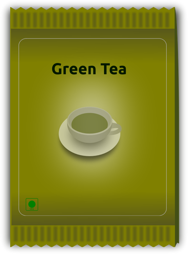 Green tea sachet vector image