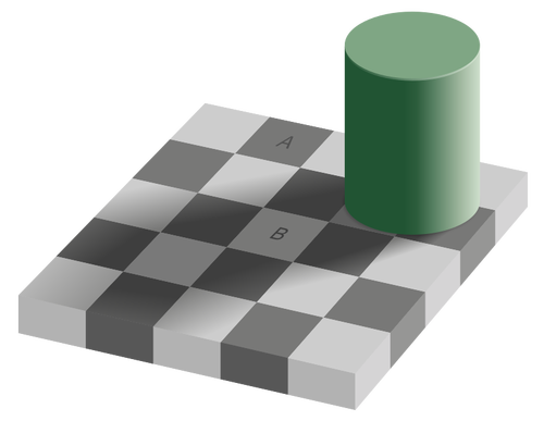 Optická iluze s šachovnice