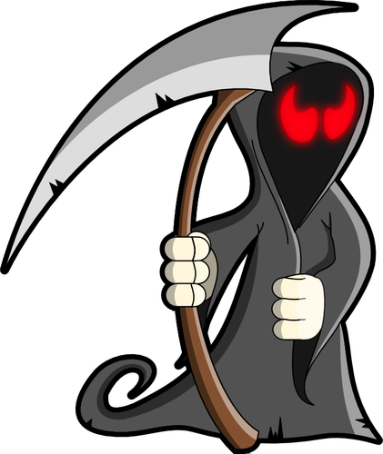 Grey grim reaper vector illustration