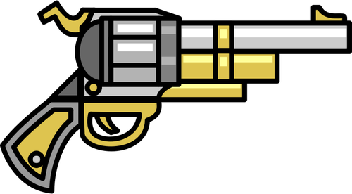 Glänsande revolver