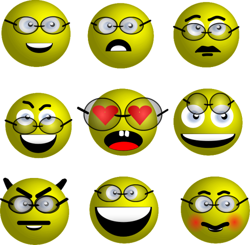 Smileys with glasses