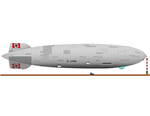 Hindenburg airship vector