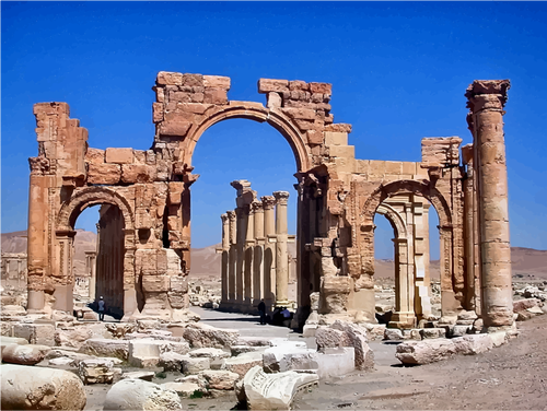 Ворота Адриана Palmyra векторное изображение