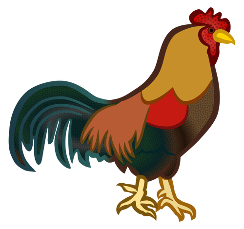 Colored male chicken