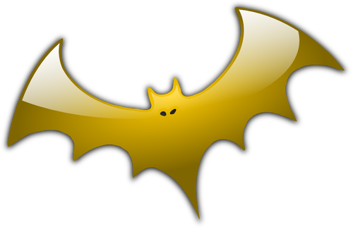 Yellow bat silhouette vector illustration