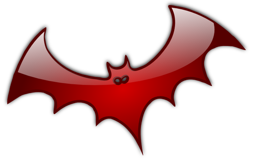 Red Halloween bat vector clip art