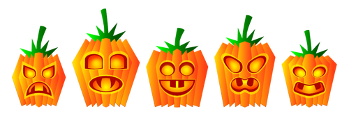 Selection of Halloween pumpkin vector illustration