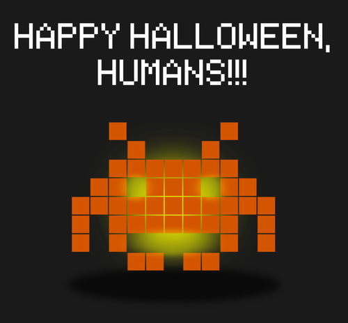 Space invaders pumpkin vector graphics