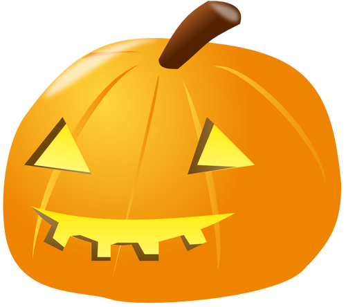 Lit-up Halloween pumpkin vector drawing